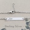 Personalized Sterling silver horizontal flat bar bracelet with or without cubic