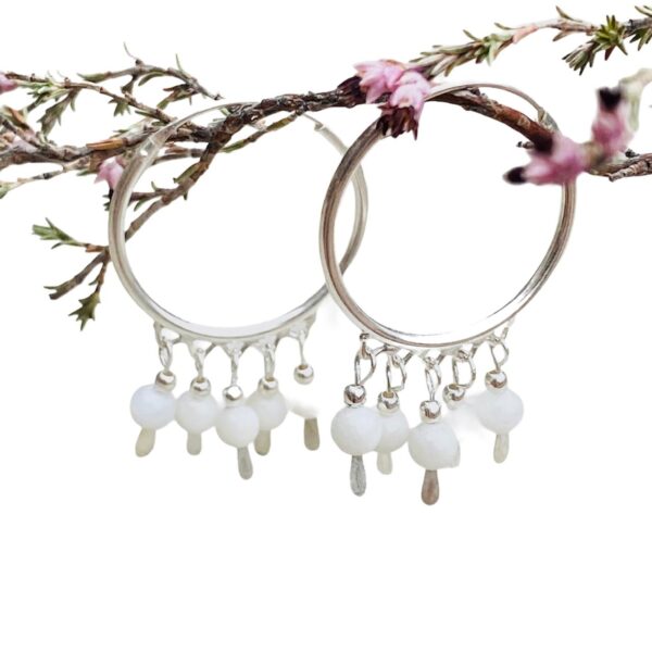 Traditional Beads Dangling Hoops