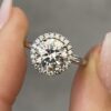Halo 1.50ct Moissanite & Hidden collar 9ct White Gold Ring