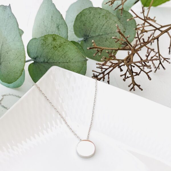 Slider Disc Pendant 9mm Silv