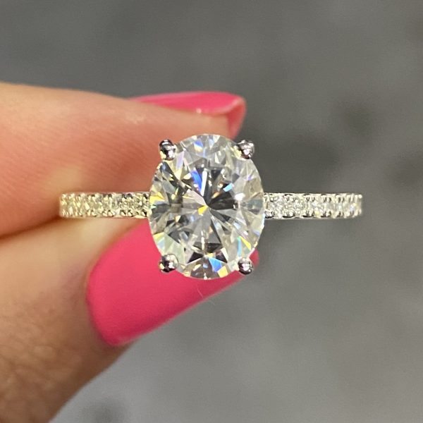 Oval Moiss 2ct or 3ct Solitaire Bling Band