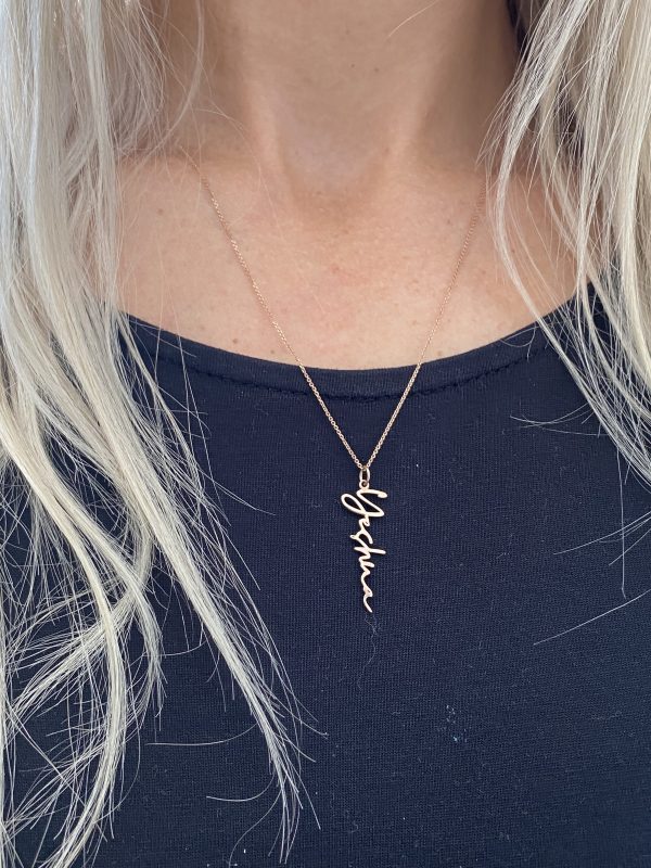 Personalised Vertical Cut Out Nini Name Necklace