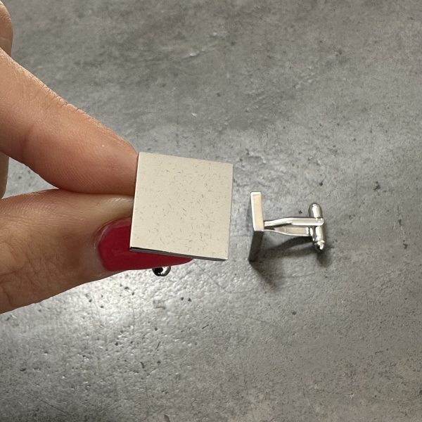 Square Cufflinks Personalised  Steel - Image 2