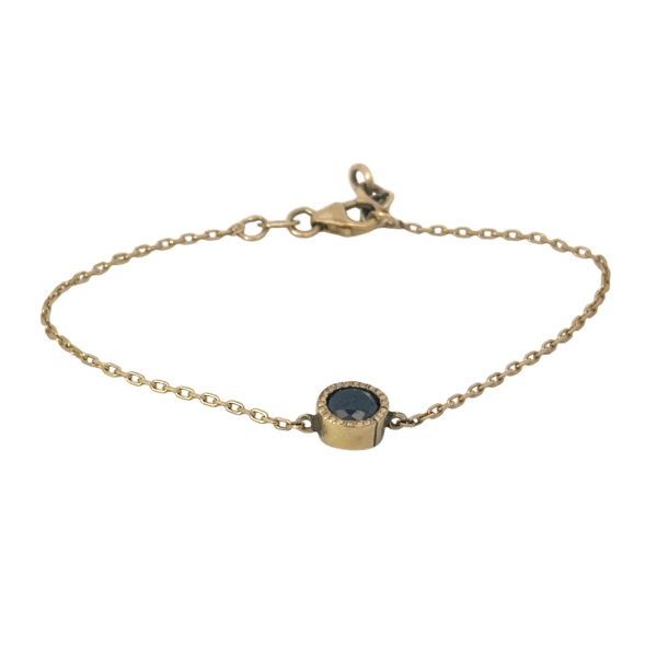 1ct Black Moissanite in Tube Setting 9ct Gold Bracelet