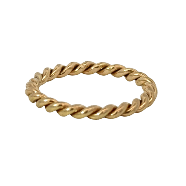 Twisted 9ct Gold Band Stacking Ring