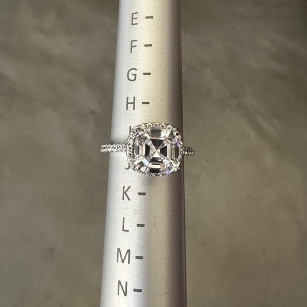 Asher Cut CZ Halo Ring