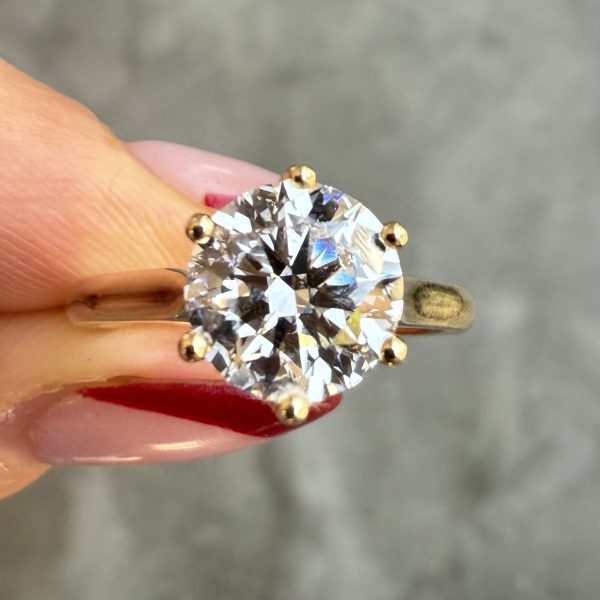 Round Solitaire Lab Diamond Ring 2.15ct D;VS1