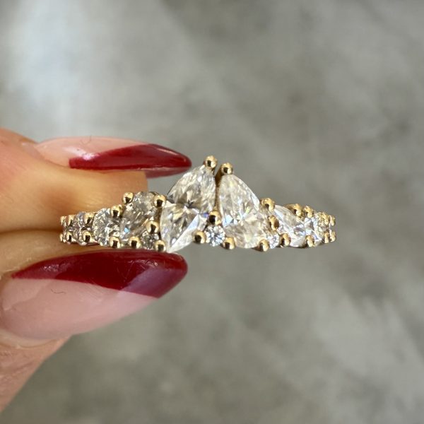 Pear & Marquise Moissanites Arranged Eternity