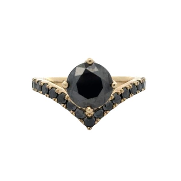 2ct Black Moissanite Pointed Band