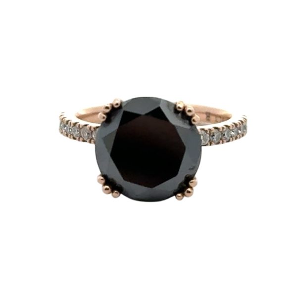 5.31ct Black Round Moissanite Solitaire Ring