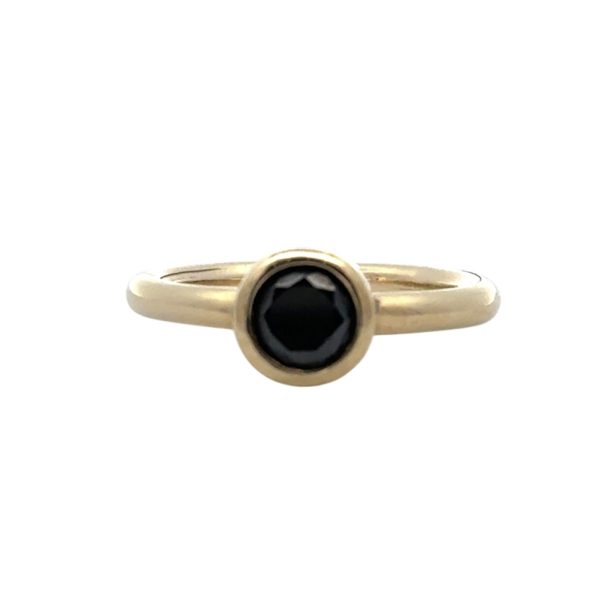Tube 1ct Round Black Moissanite Ring