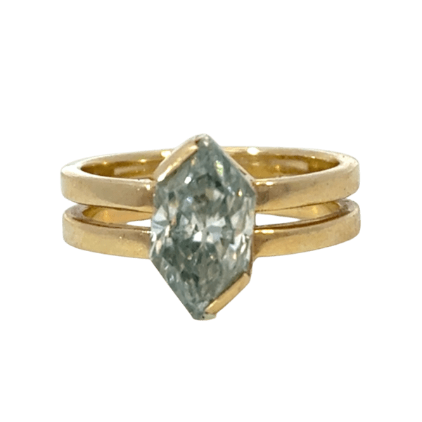 3ct Dutch Marquise Light Blue Moissanite Ring