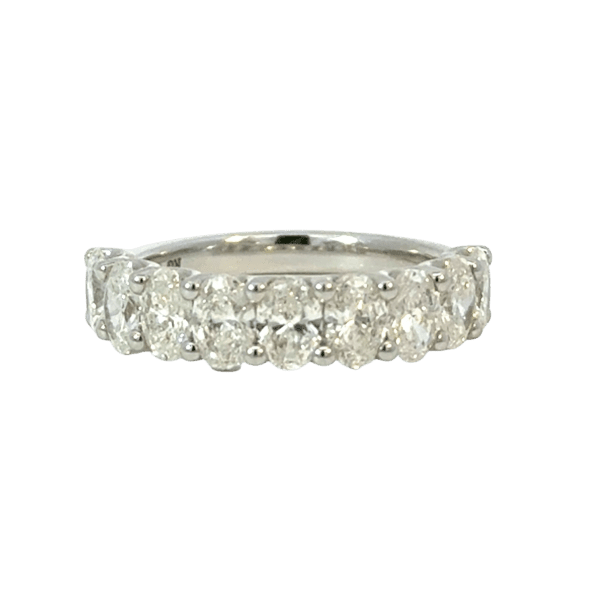 18ct White Gold Lab Diamonds Ovals Eternity