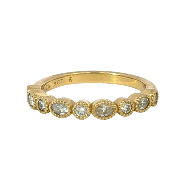 Oval & Round Leaf Migraine Straight Eternity