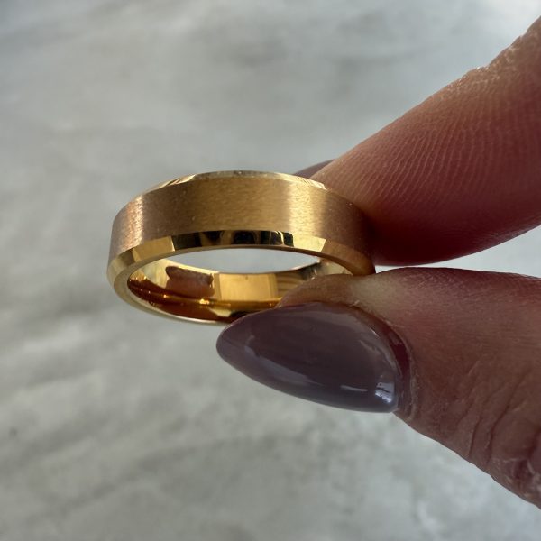Golden 6mm Flat Tungsten Ring