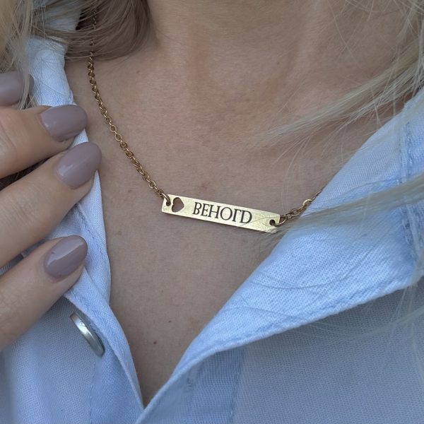Cross Bar With Heart And Custom Engraving