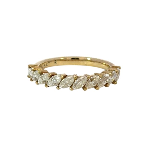 Marquise Slanted Moissanites Eternity Ring