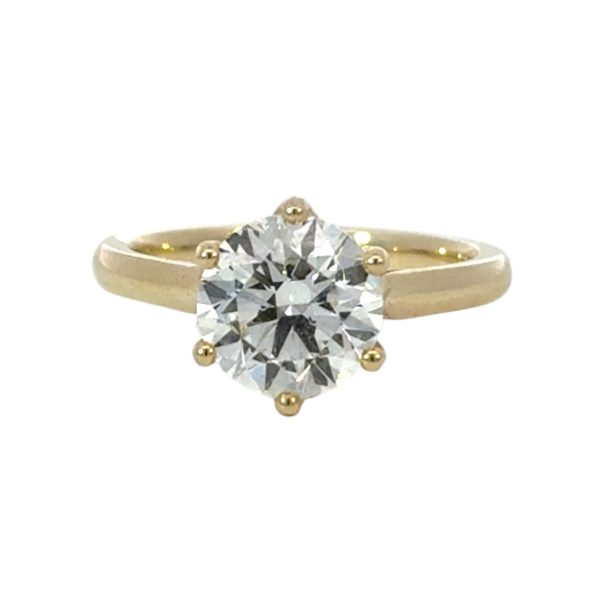 6 Claw Round Solitaire +-2ct Moissanite