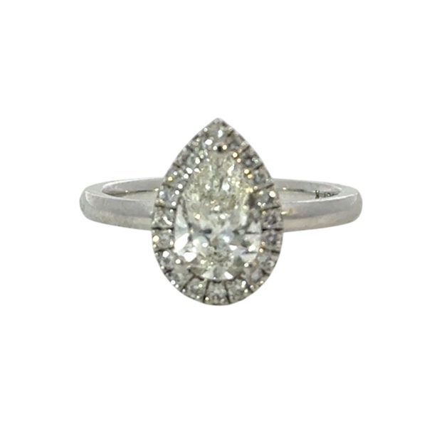 Halo Pear 0.98ct G;VVS2 Lab Diamond Ring
