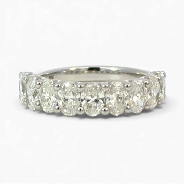 18ct White Gold Lab Diamonds Ovals Eternity