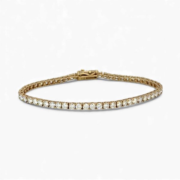 9ct Yellow Gold Tennis Bracelet 4.2ct Moissanites