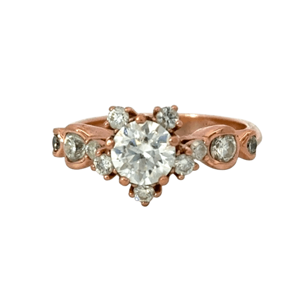 Art Deco Floral Halo Ring