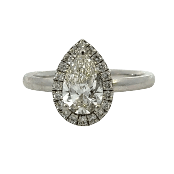 Halo Pear 0.98ct G;VVS2 Lab Diamond Ring
