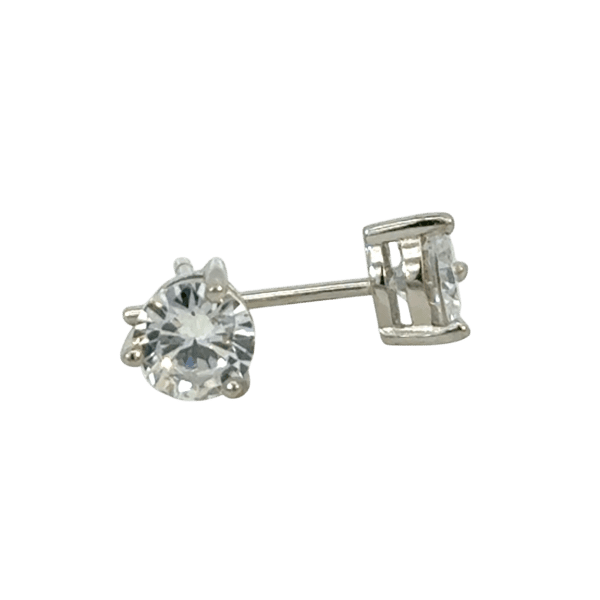 Silv 3 Claw CZ Studs