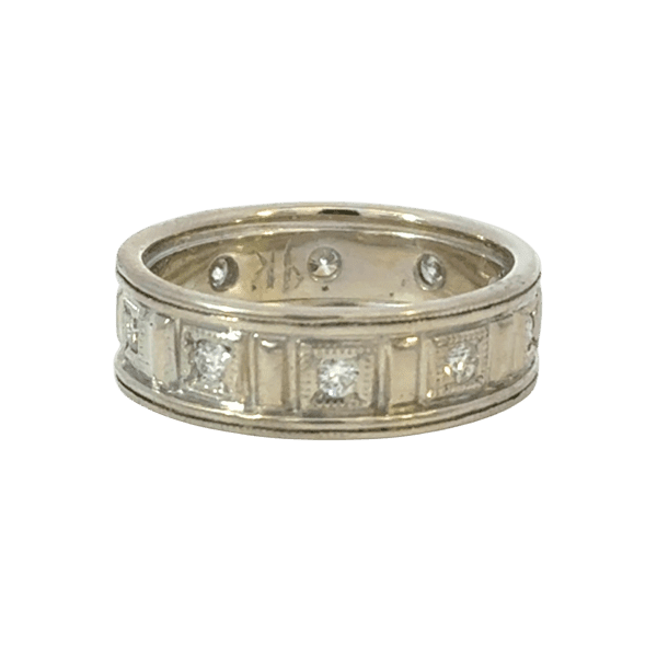 Broad Migraine White Gold Constellation Eternity